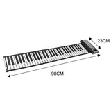 61 Keys Roll Up Keyboard Portable Soft Silicone Electronic Piano with Built-in Speaker LCD Display Recording MIDI Function