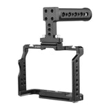 Andoer Camera Video Cage +Top Handle +Side Wooden Grip Kit with 1/4" Threads for Sony A7IV/ A7III/ A7II/ III/ A7R II/ A7S II