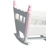 1:12 Miniature White Wooden Cradle Baby Crib Dollhouse Furniture Decorate Kids Toy