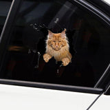 Cars 3D Stickers Cat Cracking Sticker Waterproof Creative Car Door Cg For Window Bumper