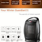 1pc, Small Heater With Heating And Fan Modes, Electric Desktop Heater, Portable Fast Heating Thermostat, Electric Heater, For Home Office School Thanksgiving Halloween Christmas Wedding Birthday Gift Fall Winter Essential