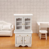 1/12 Dollhouse Miniature Furniture Multifunction Wood Cabinet Bookcase Model