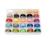 25 Color/Set Leather Sewing Thread Kit Round Waxed Thread 25 Colors Set Bobbin Thread Handmade DIY Braided Rope Bracelet Line
