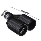 Car Tail Pipe 63-93mm Y-Shaped 1-In-2-Out Right Side Dual Outlet Exhaust Tailpipe Black Carbon Fiber for M Performance