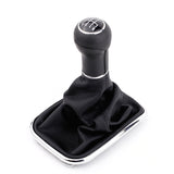 New 5 Speed Gear Shift Knob Gaitor Boot Black PU Leather Replacement for VW Golf Bora Jetta GTi 4 1999-2004