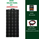PET 18V 300W Flexible Monocrystale Solar Panel+30A Controller Solars Panels Charger For 12V Battery Car/Boat/ Home Waterproof