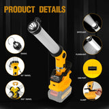 2000LM 26W LED Work Light for 14.4V-18V Li-ion Battery Portable Camping Lantern Downlight Outdoor Flashlight with Clip