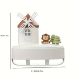 1pc, Windmill Music Humidifier, Dual Spray Wireless Mini Desktop Cute Windmill Air Humidifier, 21.98oz Small Cool Mist Humidifier
