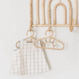 9Pcs Rattan Kids Hanger Kids Garments Organizer Rack Hat Hanging Hook Wall Hooks Kids Room Decor Hanger