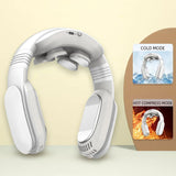 Hanging Neck Fan Air Conditioner No Leaf Neckband Portable Air Cooler Heating Cooling Massager Hot Compress Vibration Massager