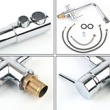 360° Swivel Hot and Cold Drinking Water Tap Double Outlet Mixer Taps Brass 3 Way Kitchen Filtered Faucet With Dual Handle