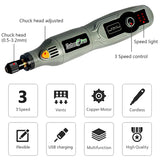 USB Cordless 3 Speed Mini For Jewelry Metal Glass Woodworking Engraving Pen Dremel Tools Wireless Electric Drill With Box