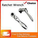 Mini 1/4 Inch 72-Tooth Double Headed Ratchet Wrench Hand Tools Repair Tool Screwdriver Bit for Tight Spaces