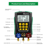 DY517 Pressure Gauge Refrigeration Digital vacuum pressure manifold Air conditioner temperature tester Vae kit