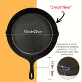 1pc/3pcs Saute Fry Pan - Pre-Seasoned Cast Iron Skillet - Nonstick Frying Pan 15.24 Cm, 20.32 Cm And 25.4 Cm Cast Iron Set