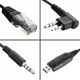 8 in 1 Multifunctional USB Programming Cable Compatible for Baofeng Kenwood TYT QYT Motorola Yaesu ICOM Walkie Talkie Car Radio