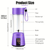 1pc Electric Mini Blender Portable Household Mixer, 6 Blades, Electric Mini USB Charging, Portable Juicer For Shaking Juice