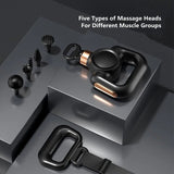 New Fascial Muscle Relaxing Vibration Massager Low Noise Multifunction Massage-Head and Belt Body Relaxer Massage Gun