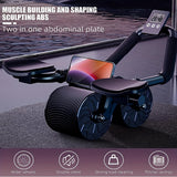 Ab Roller Wheel With Knee Mat Automatic Rebound Abdominal Wheel Timer Abdominal Wheel Exercise Roller Ab Workout Equipment