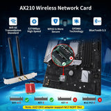 FENVI Wi-Fi 6E AX210 Tri Band 2.4G/5Ghz/6Ghz Bluetooth 5.3 802.11AX M.2 Wireless WiFi Card Desktop Kit For Win 10/11
