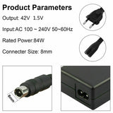 42V EU Bicycle 42V/1.5A With 6 Adapter Cables Electric Lithium E-Bike Battery Charger
