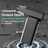 X3-A 130000RPM Mini Turbo Jet High Speed Dust Blower Motor 2000mAh 41m/s Wind Handheld Violent Fan Electric Air Duster