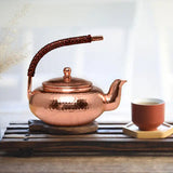 Half Moon Handmade Copper Teapot - 500ml Traditional Design