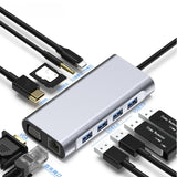 c hub 11 in 1 Port HD-MI-Compatible VGA Docking USB 3.0 High Speed Type C Splitter For Laptop