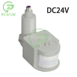 LED-Motion 24V Automatic PIR Infrared Detector 180 Degree Rotating Outdoor Timer Switch Motion Sensor