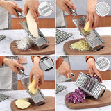 4 in1 Stainless Steel Shredder Cutter Multi-Purpose Vegetable Slicer Cuts Set Manual Fruit Carrot Potato Grater