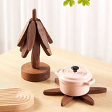 3/4PCS Tree Design Stand Wooden Decorative Anti Scald Heat Resistant Table Mat Coaster Wood Placemat Pot Tableware Decor
