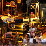 1pc DIY Hut Creative Assembly Magic Book House, Retro DIY Hut, Handmade 3D Three-dimensional Assembled Architectural Model Toy Gift, Miniature Doll House With Furniture, DIY Wooden Doll House Kit, Halloween Decor