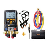 Testo 557 Digital Manifold Gauge 4-way Clamp Temperature Probes,Case,External Vacuum Pirani Gauge Bluetooth 0563 2557 with Hoses
