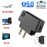 Bluetooth Transmitter BT 5.0 HIFI Stereo Audio Music Wireless Adapter 3.5mm Jack AUX For Airplane Flight TV PC Headphone Speaker