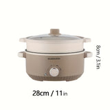 1pc UK Plug Steamers, Multifunctional Household Black Ceramic Crystal Nonstick Pot, Mechanical Three-speed Double-layer