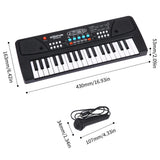 BIGFUN 37 Keys/49 Keys USB Organ Piano Digital Music Electronic Keyboard with Microphone Black