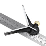 300Mm Functional Woodworking Angle Ruler Multi-Purpose Angle Combination Ruler 180 Degree Combination Angle Ruler