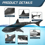 Upgrade Remote Control Shark Pool Toys For Kids, 2.4Ghz Waterproof 1000mAh RC Boat