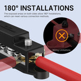 DaierTek Upgrade 275A 12V Bus Bar Battery Power Distribution Block Car Audio 12 Volt DC Busbar 4 3/8" Posts 6 x #8 Screws