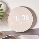ound Hanging LED Digital Wall Clock for Living Room & Bedroom - Multi-function Display with Temperature, Date, Time, and Alarm
