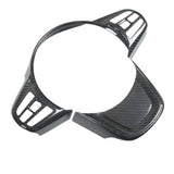 Steering Wheel Cover Trim Car Interior Decor Carbon Fiber Temperature Resistant Wearproof Steering Wheel Decoration for Auto