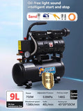 750W/800W Mini Car Pump Silent Oil-Free Air Compressor for Home Repair and Tire Inflation