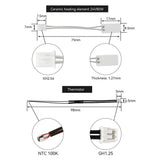 24V 80W Ceramic Hotend Kit with Heatsink Silicone Sleeve Eo Neptune Plus/Neptune 4 Max 3D Printer for 1.75mm Filament