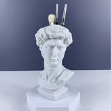 1pc David Sculpture Resin Portrait Figure Crafts,Creative Pen Holder Home Decoration Ornaments ,Imitation Gypsum Vase, Photography Anniversary Birthday Dating Atmosphere Decor, Table Living Room Table Decor,weddings Decor