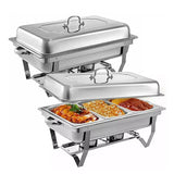 1Pcs 1/2/3 Grid Pans Rectangle Chafing Dish Food-Grade Stainless Steel Catering Buffet Set Food Insulated Meal Plates For Picnic