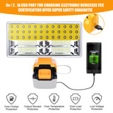 40W 4200LM LED Work Light Spotlight Rechargeable Outdoor Camping Lamp Flashlight for 14.4V-20V Li-ion Battery