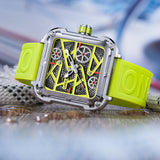 Luxury Men's Watch ONOLA Fahion Hollow Full Automatic  Watches Men Silicone Tape Waterproof Wristwatch Clock