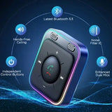 Car 5.3 Enhanced Dual Mics ENC Noise Cancellation 3.5mm AUX Adapter Bluetooth Wireless Receiver