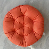 Round linen PUF with wheels - meditation cushion, soft and breathable seat cushion