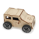3D Wooden Puzzles Model DIY Car Kits STEM Projects Pulling Line Science Experiment Kit Education Vintage Toy for Kids Children Gift